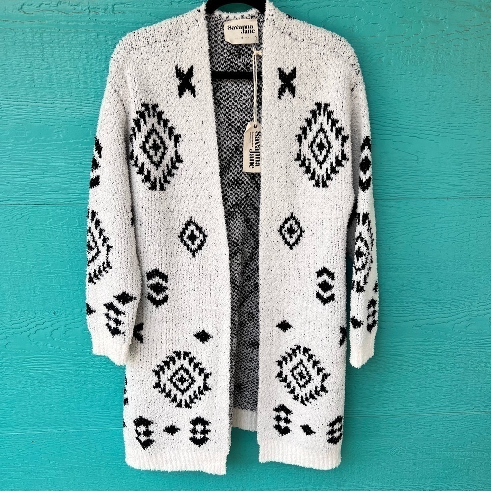 SAVANNA JANE BOHO WESTERN SUPER SOFT LONG CARDIGAN SIZE SMALL